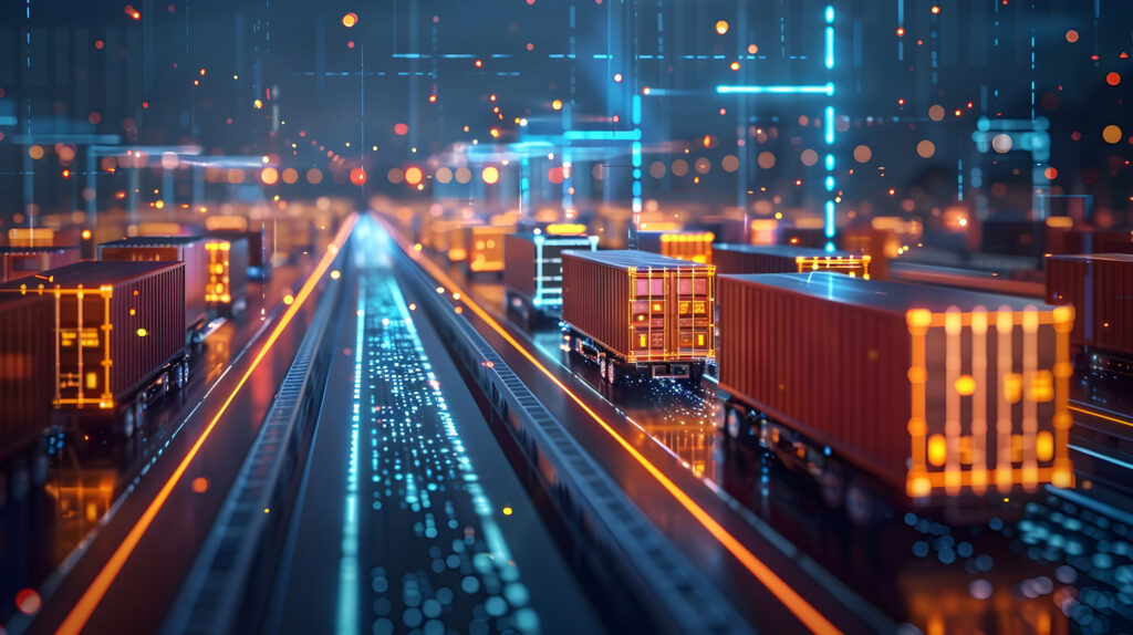 rendering of trucks on a highway